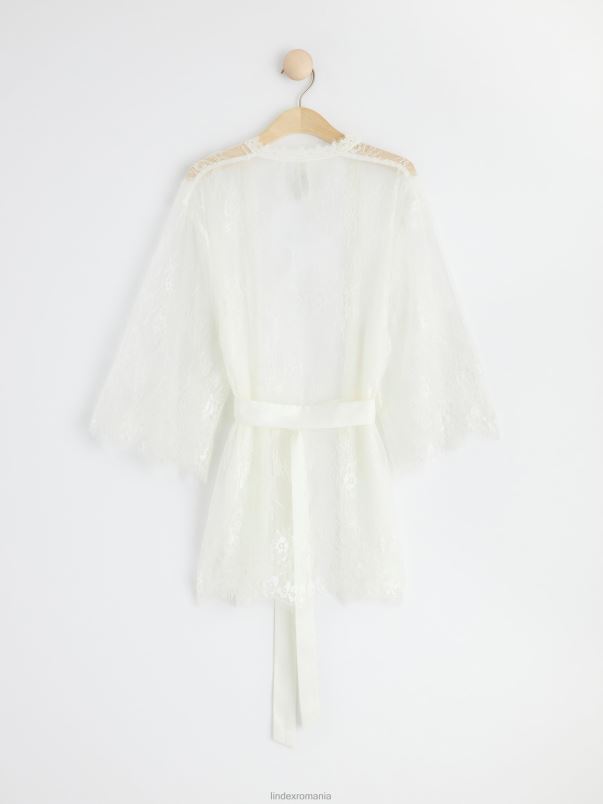 îmbrăcăminte VHZ2F2124 kimono scurt din dantelă femei alb deschis Lindex