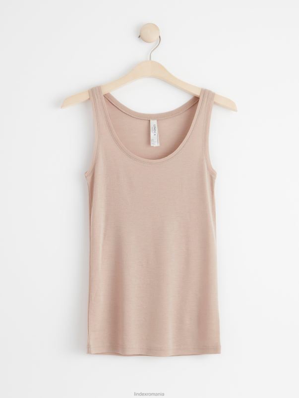 îmbrăcăminte VHZ2F1328 maieu din lana merinos femei bej prăfuit Lindex