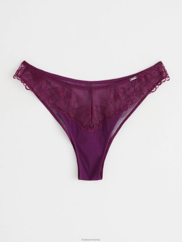 îmbrăcăminte VHZ2F1651 slip brazilian cu talie regulata femei liliac închis Lindex