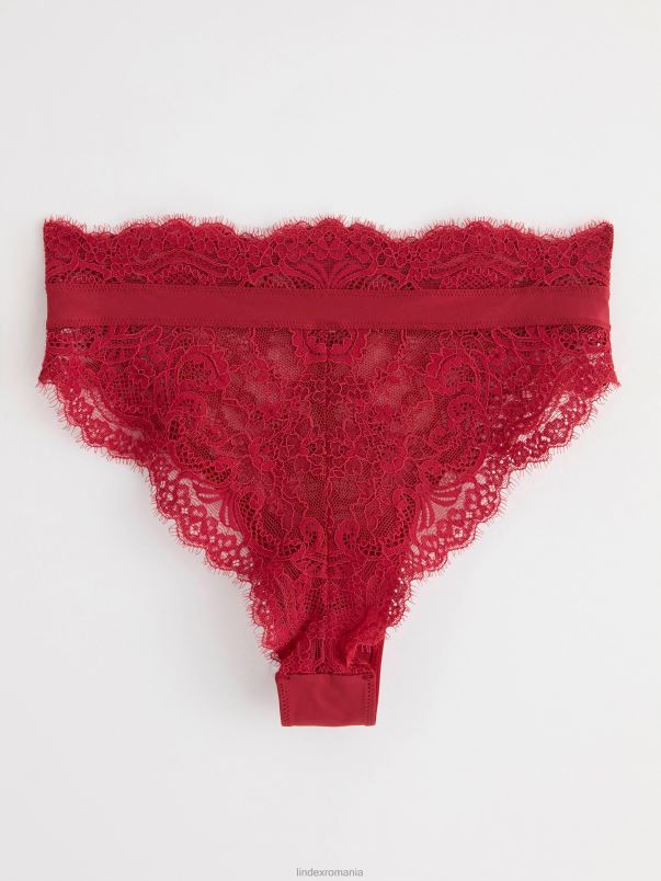 îmbrăcăminte VHZ2F1655 slip brazilian cu talie înaltă femei roșu-închis Lindex