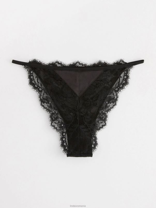 îmbrăcăminte VHZ2F1667 slip de bikini cu talie midi femei negru Lindex