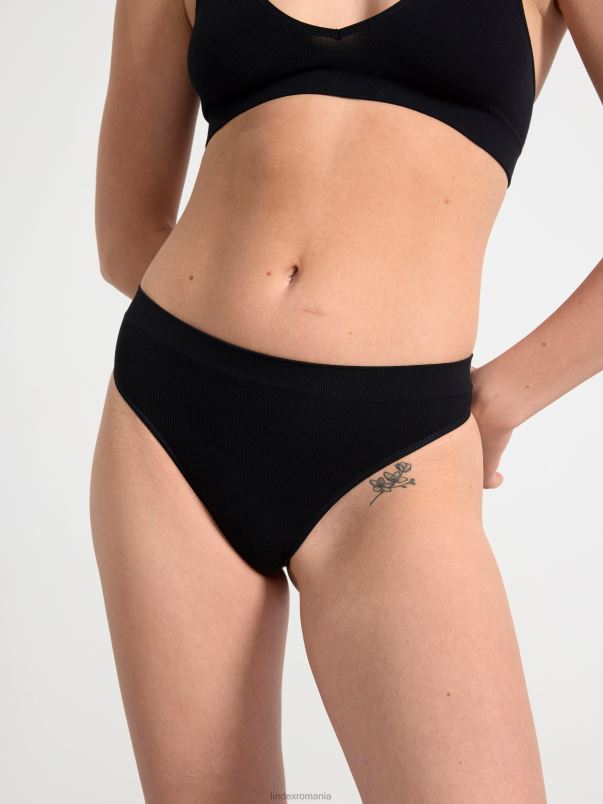îmbrăcăminte VHZ2F1679 tanga fără cusături talie obișnuită femei negru Lindex