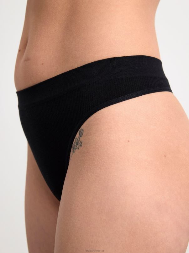 îmbrăcăminte VHZ2F1679 tanga fără cusături talie obișnuită femei negru Lindex