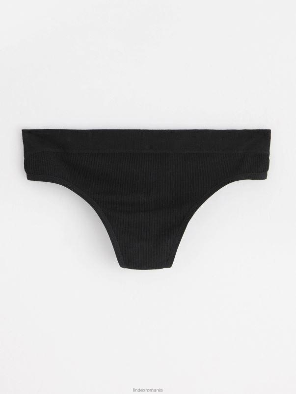 îmbrăcăminte VHZ2F1679 tanga fără cusături talie obișnuită femei negru Lindex