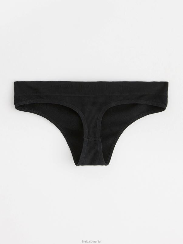 îmbrăcăminte VHZ2F1679 tanga fără cusături talie obișnuită femei negru Lindex