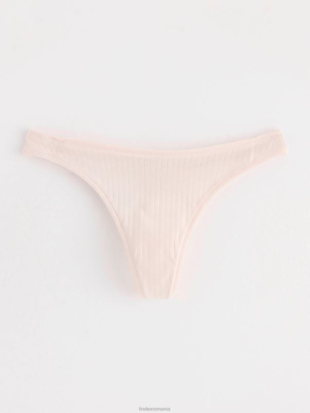 îmbrăcăminte VHZ2F1685 tanga cu talie obișnuită cu nervuri femei E roz Lindex