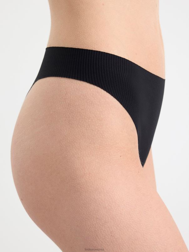 îmbrăcăminte VHZ2F1686 tanga cu talie înaltă fără cusături femei negru Lindex