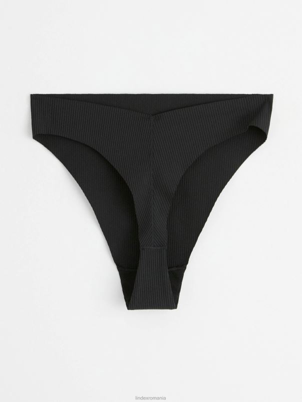 îmbrăcăminte VHZ2F1686 tanga cu talie înaltă fără cusături femei negru Lindex