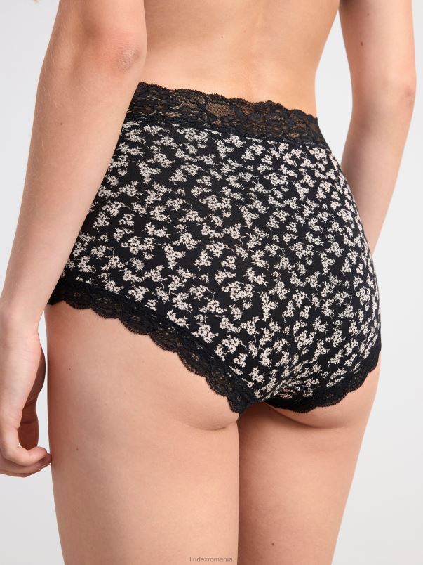 îmbrăcăminte VHZ2F1690 slip cu talie înaltă cu borduri din dantelă femei negru Lindex