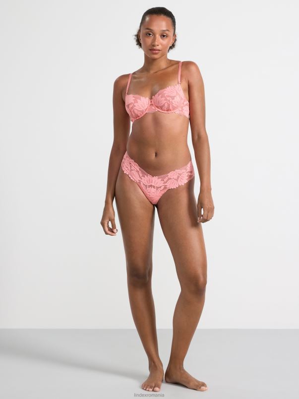 îmbrăcăminte VHZ2F1702 tanga talie joasa cu plasa si dantela femei roz Lindex