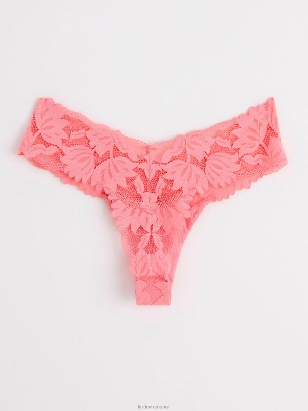 îmbrăcăminte VHZ2F1702 tanga talie joasa cu plasa si dantela femei roz Lindex