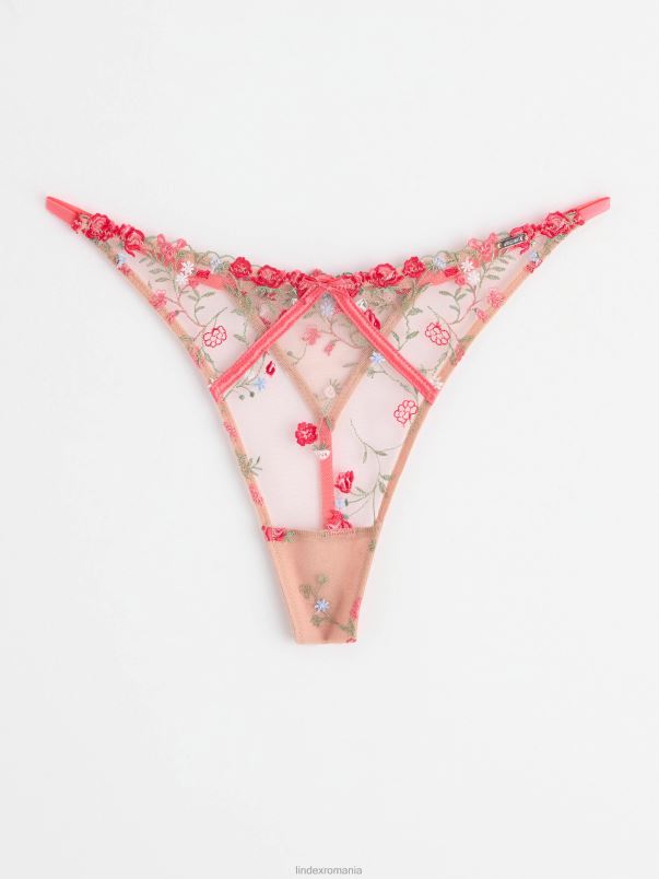 îmbrăcăminte VHZ2F1709 tanga talie joasa cu dantela si flori femei roz închis Lindex