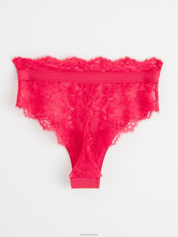 îmbrăcăminte VHZ2F1741 slip brazilian cu talie înaltă femei roșu Lindex