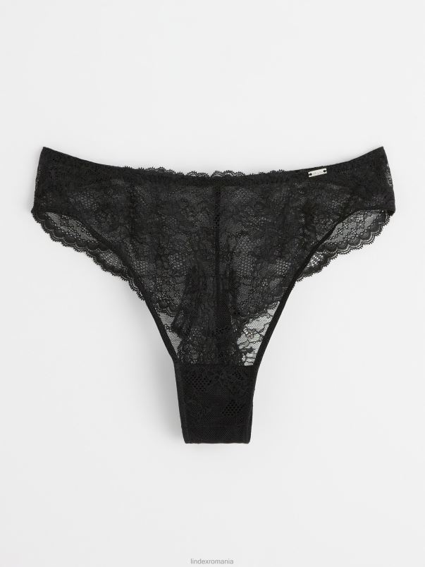 îmbrăcăminte VHZ2F1769 slip brazilian talie midi cu dantela femei negru Lindex