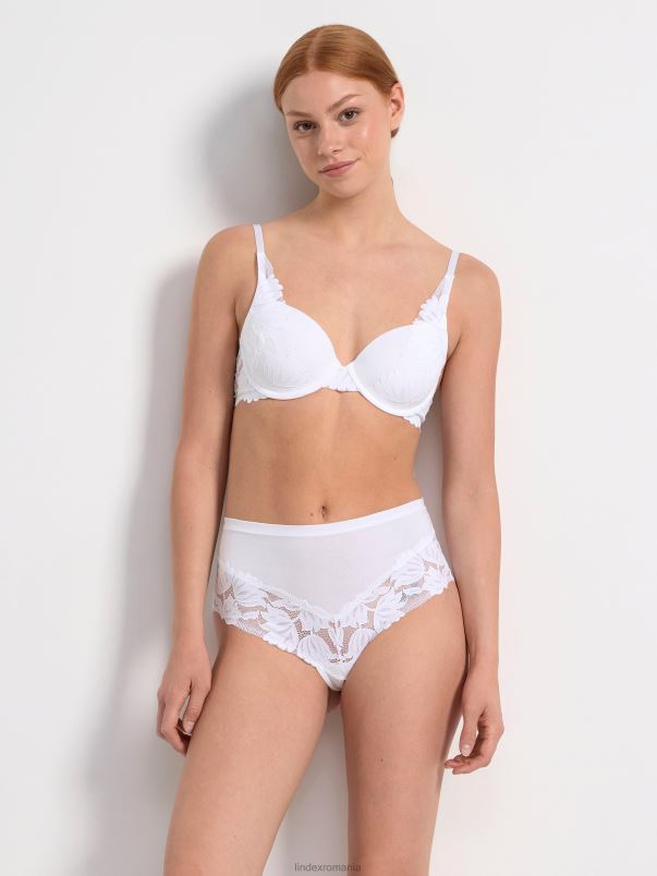 îmbrăcăminte VHZ2F1796 slip brazilian talie inalta cu dantela femei alb Lindex