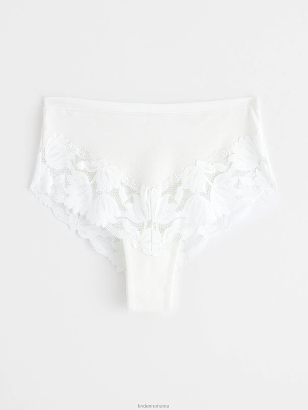 îmbrăcăminte VHZ2F1796 slip brazilian talie inalta cu dantela femei alb Lindex