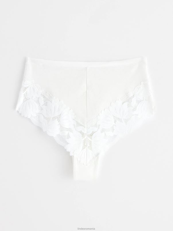 îmbrăcăminte VHZ2F1796 slip brazilian talie inalta cu dantela femei alb Lindex