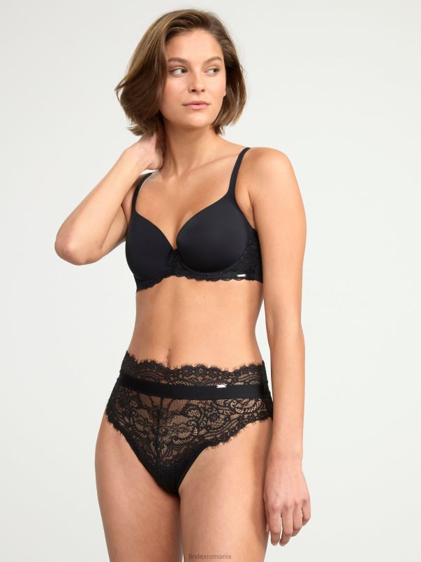 îmbrăcăminte VHZ2F1801 slip brazilian cu talie înaltă femei negru Lindex