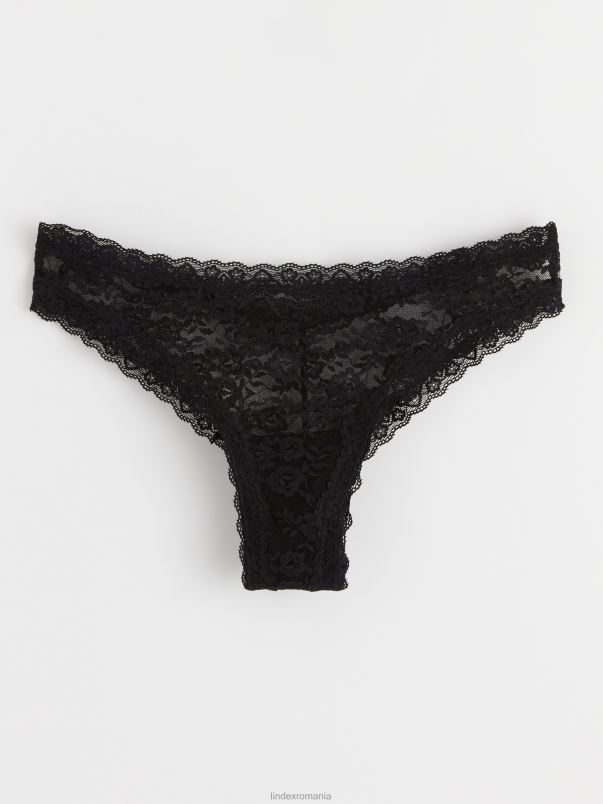 îmbrăcăminte VHZ2F1803 slip brazilian din dantela talie joasa femei negru Lindex