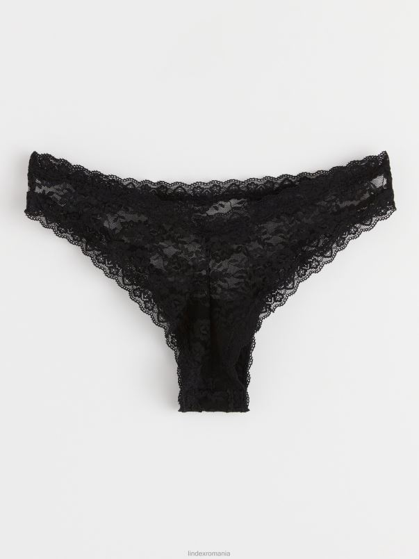 îmbrăcăminte VHZ2F1803 slip brazilian din dantela talie joasa femei negru Lindex