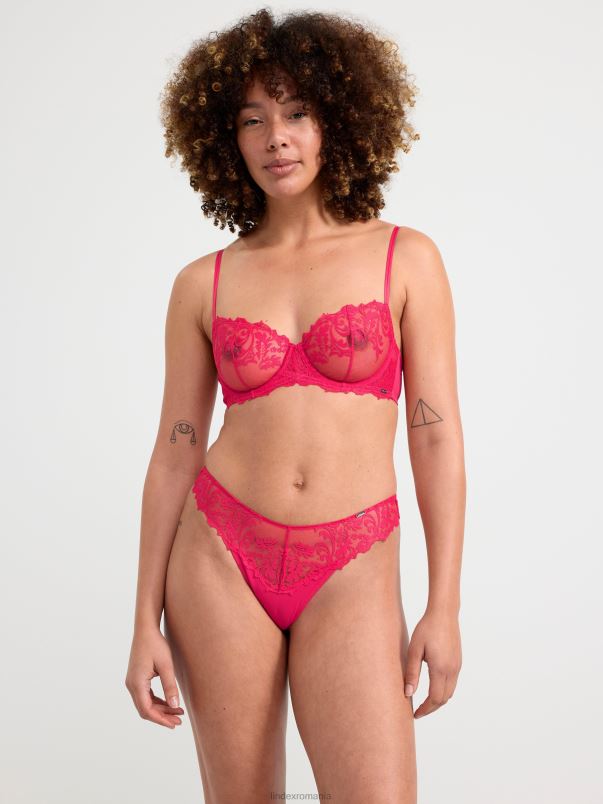 îmbrăcăminte VHZ2F1833 slip brazilian talie regulata cu dantela femei roșu Lindex