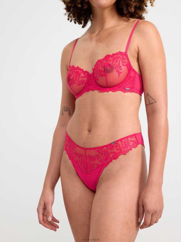 îmbrăcăminte VHZ2F1833 slip brazilian talie regulata cu dantela femei roșu Lindex