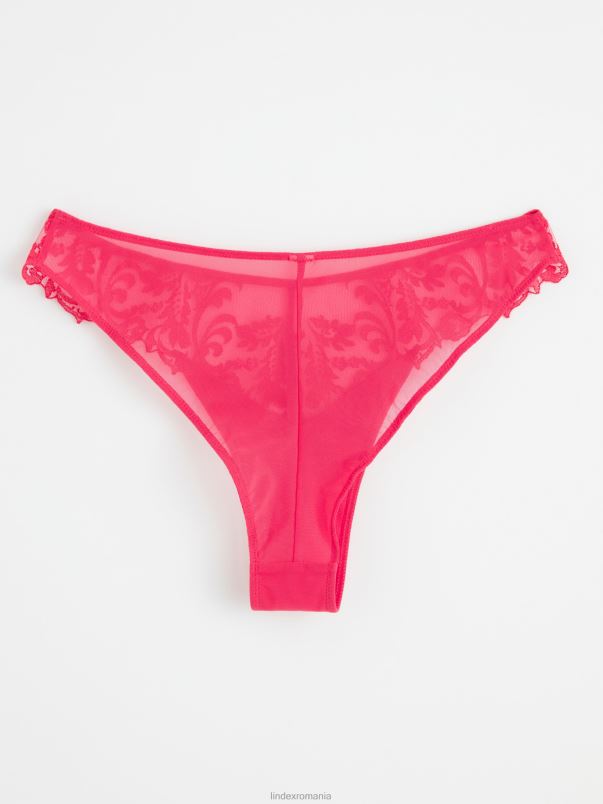 îmbrăcăminte VHZ2F1833 slip brazilian talie regulata cu dantela femei roșu Lindex