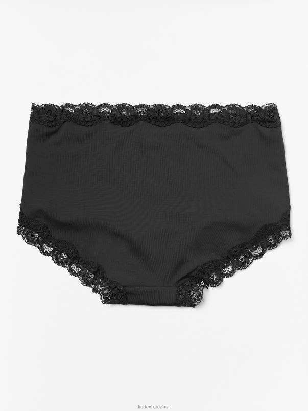 îmbrăcăminte VHZ2F1838 slip obișnuit cu talie cu bordură din dantelă femei negru Lindex