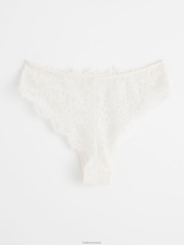 îmbrăcăminte VHZ2F1840 slip brazilian midi cu dantela femei alb deschis Lindex