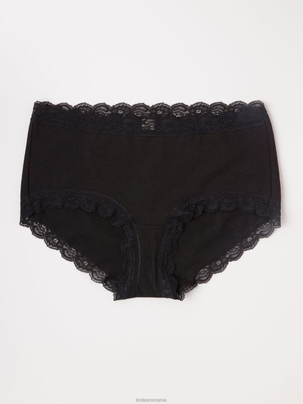 îmbrăcăminte VHZ2F1850 slip obișnuit cu talie cu bordură din dantelă femei negru Lindex