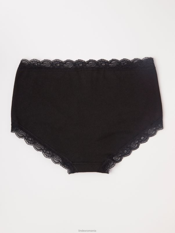 îmbrăcăminte VHZ2F1850 slip obișnuit cu talie cu bordură din dantelă femei negru Lindex