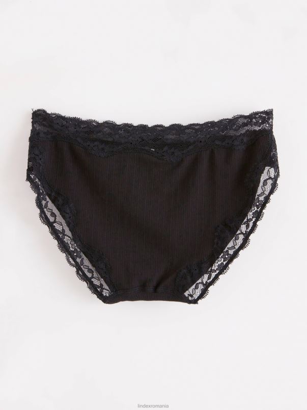 îmbrăcăminte VHZ2F1867 slip de bikini cu talie obișnuită femei negru Lindex