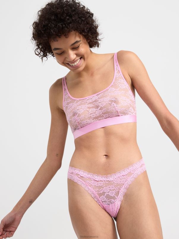 îmbrăcăminte VHZ2F1893 Pachet de 3 tanga dantelă cu talie joasă femei roz deschis Lindex