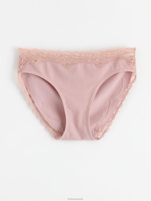 îmbrăcăminte VHZ2F1903 slip de bikini cu talie obișnuită femei roz praf Lindex