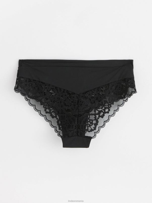 îmbrăcăminte VHZ2F1951 slip brazilian talie joasa cu dantela femei negru Lindex