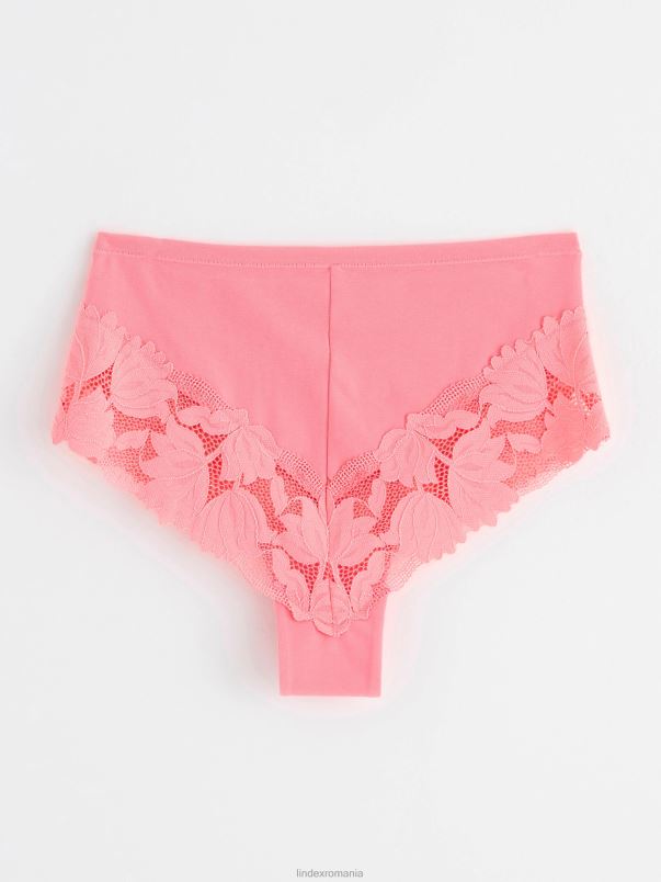 îmbrăcăminte VHZ2F1968 slip brazilian talie inalta cu dantela femei roz Lindex