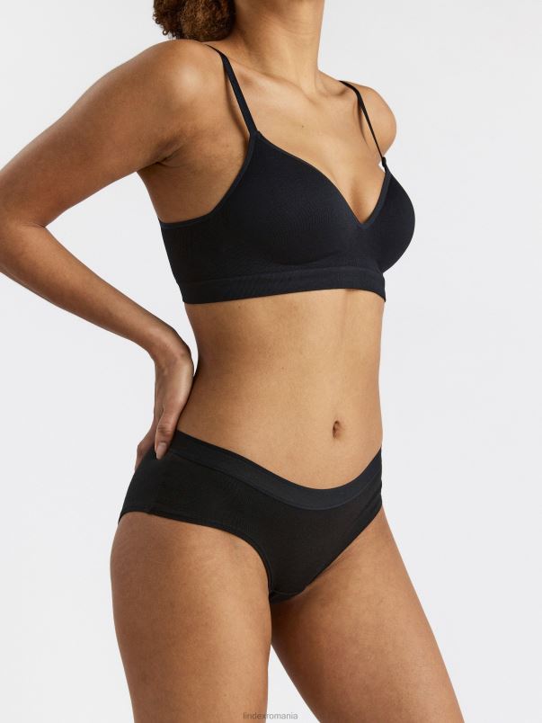 îmbrăcăminte VHZ2F1987 slip din bumbac cu talie joasă femei negru Lindex