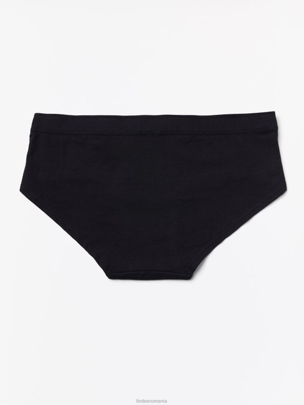 îmbrăcăminte VHZ2F1987 slip din bumbac cu talie joasă femei negru Lindex