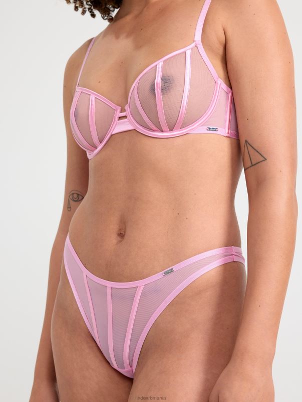 îmbrăcăminte VHZ2F2036 slip brazilian regulat din plasă femei roz deschis Lindex