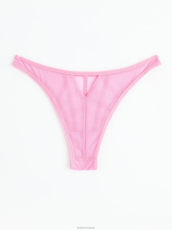 îmbrăcăminte VHZ2F2036 slip brazilian regulat din plasă femei roz deschis Lindex