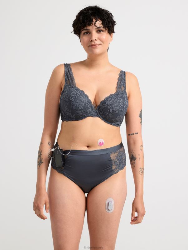 îmbrăcăminte VHZ2F1371 sutien push-up malva cu dantela femei gri inchis Lindex