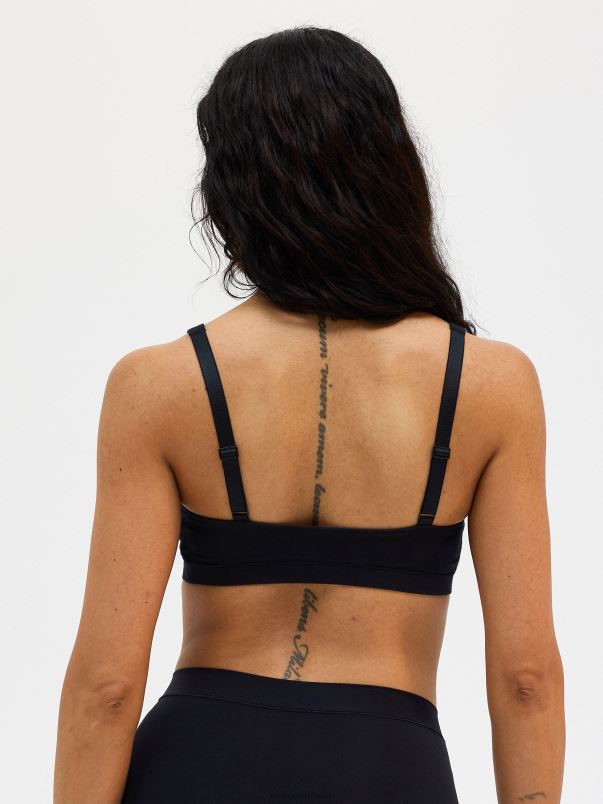 îmbrăcăminte VHZ2F1375 inginerie feminină - bralette din bumbac pima femei negru Lindex