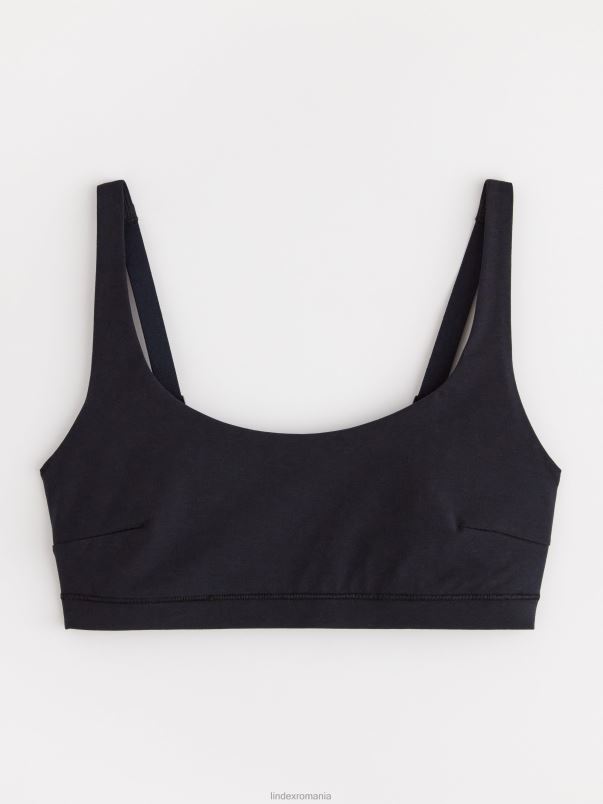îmbrăcăminte VHZ2F1375 inginerie feminină - bralette din bumbac pima femei negru Lindex