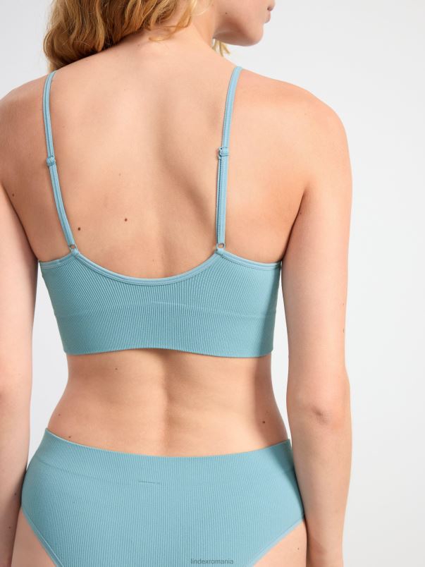 îmbrăcăminte VHZ2F1397 sutien moale cu coaste fără cusături femei albastru prăfuit Lindex
