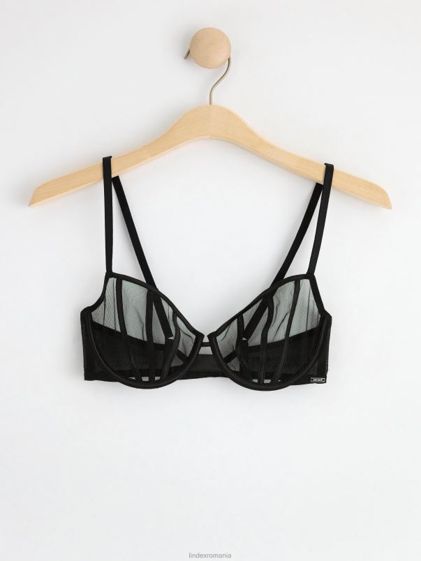 îmbrăcăminte VHZ2F1433 sutien senna necăptusit cu plasă femei negru Lindex