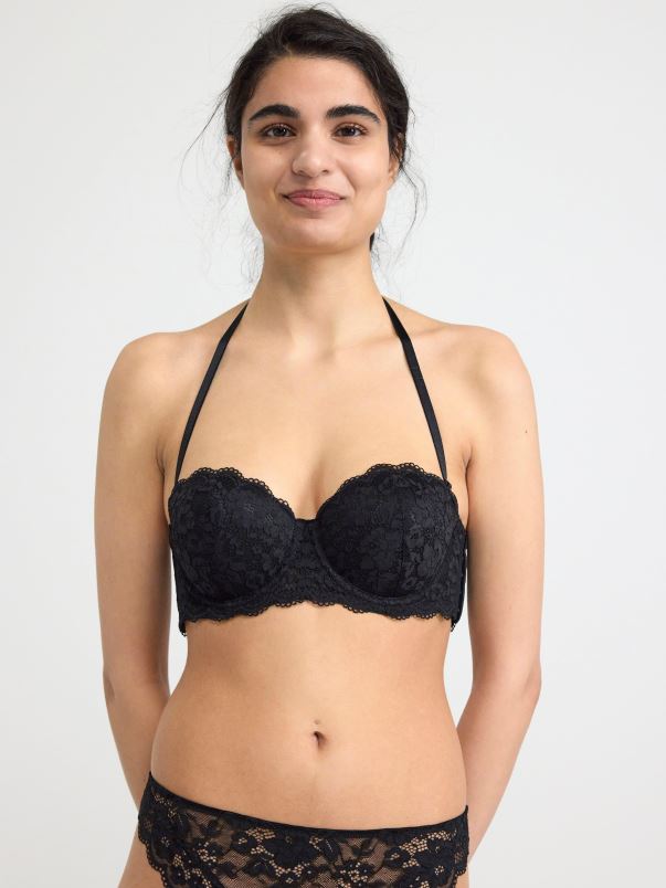 îmbrăcăminte VHZ2F1447 sutien balconnet fără bretele bjork cu dantelă femei negru Lindex