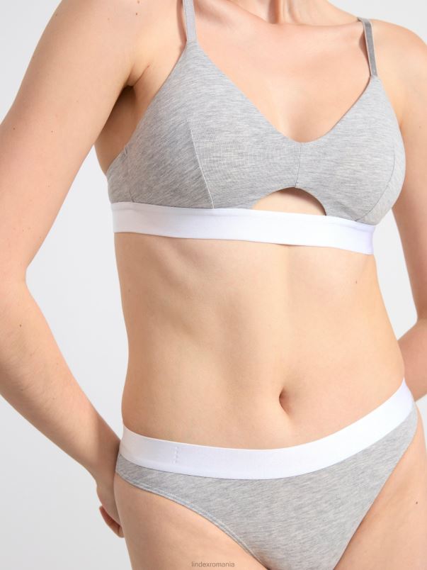îmbrăcăminte VHZ2F1461 sutien moale cu detaliu decupat femei melange gri deschis Lindex
