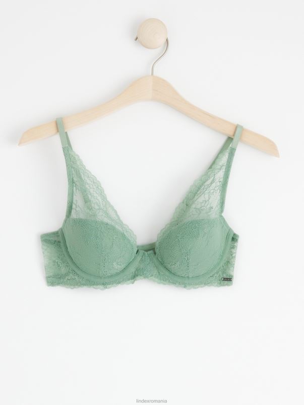 îmbrăcăminte VHZ2F1470 sutien tricou lalea cu dantela femei verde praf deschis Lindex