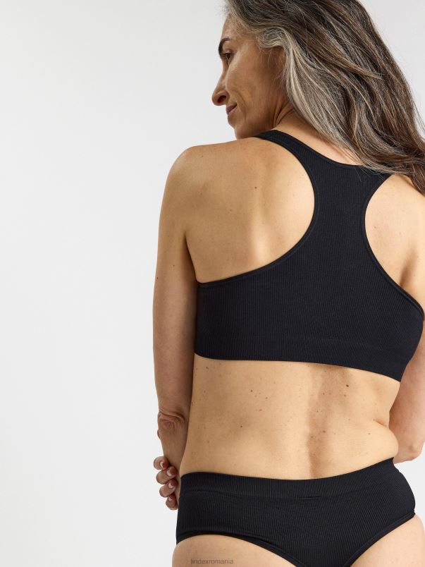 îmbrăcăminte VHZ2F1549 sutien moale cu coaste fără cusături femei negru Lindex