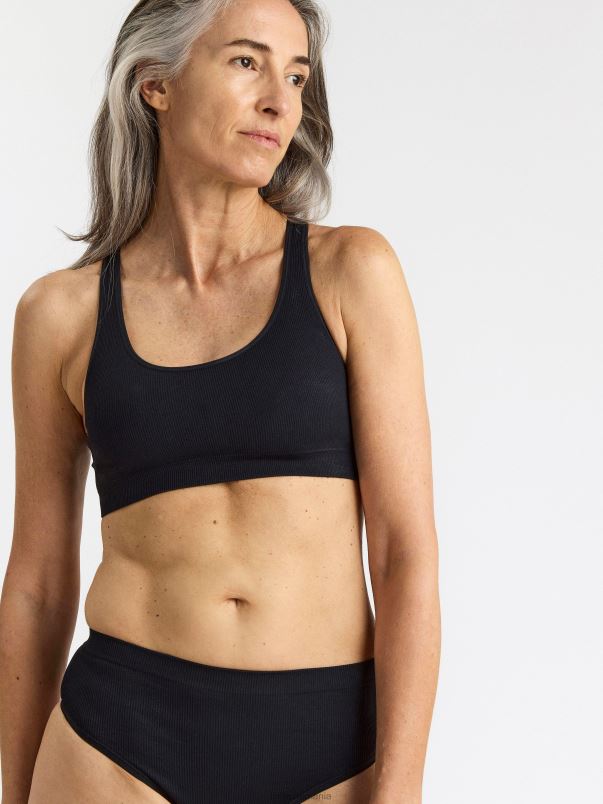 îmbrăcăminte VHZ2F1549 sutien moale cu coaste fără cusături femei negru Lindex